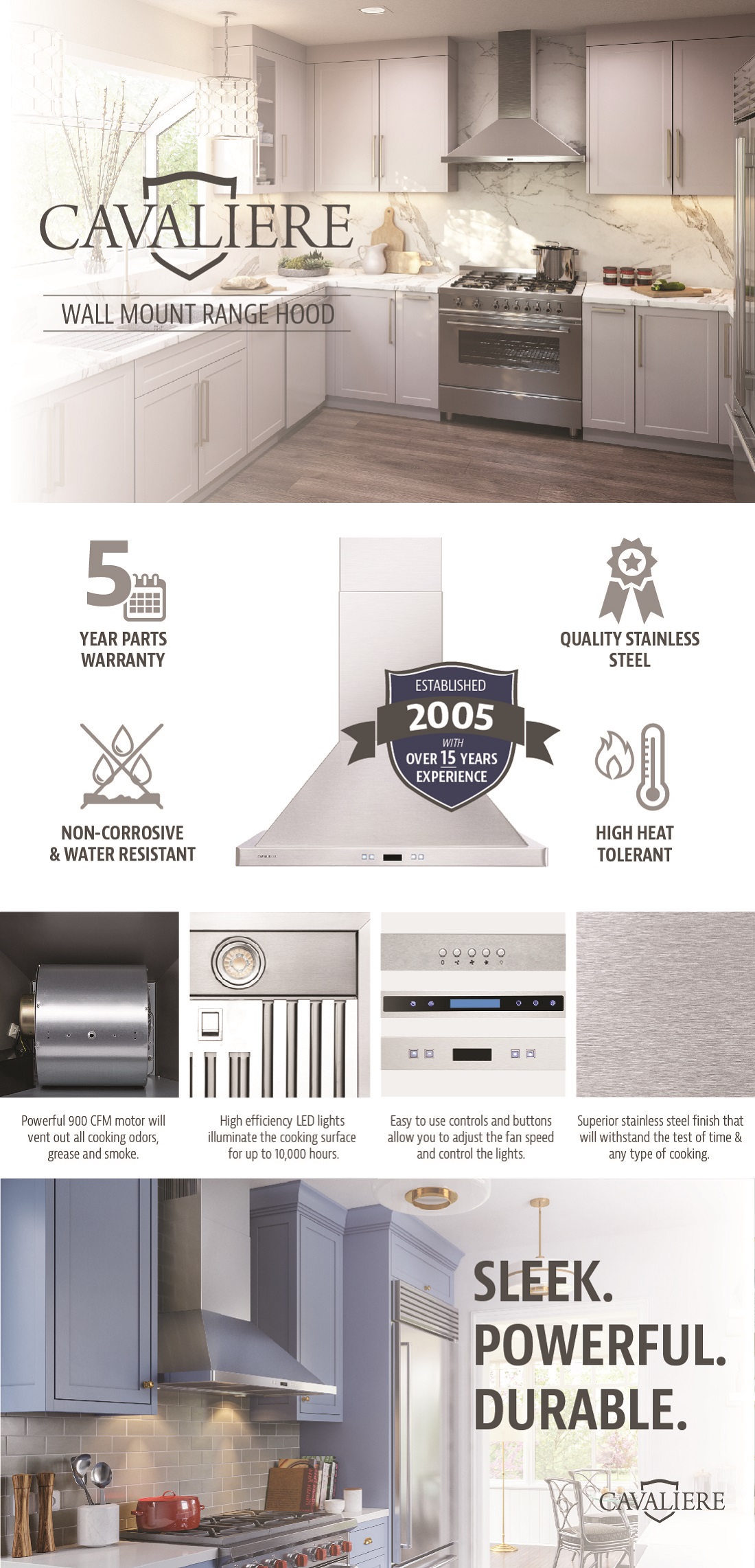Cavaliere 36 in. Convertible Range Hood in Stainless SteelSV218B236